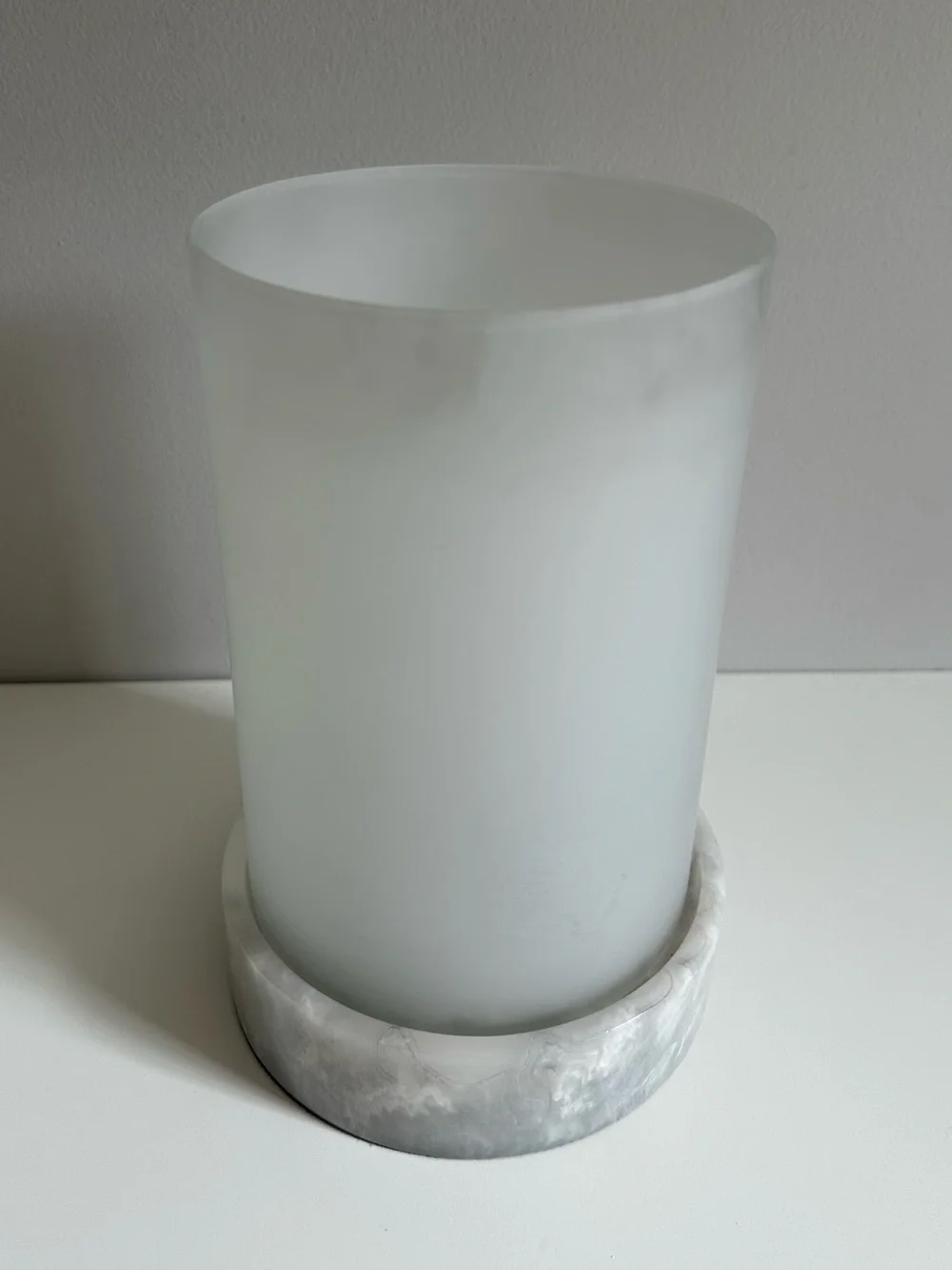 Yankee Candle Frosted Glass Hurricane Candle Holder with Marble Base